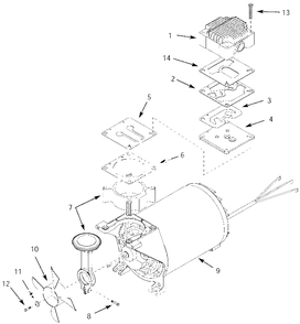 Pump Parts Diagram and Parts List for WL505808  Campbell Hausfeld Compressor